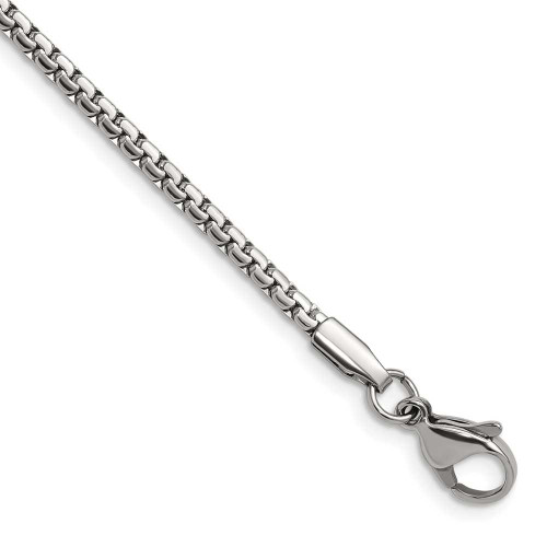 Image of 20" Stainless Steel Polished 2.5mm Fancy Box Chain Necklace
