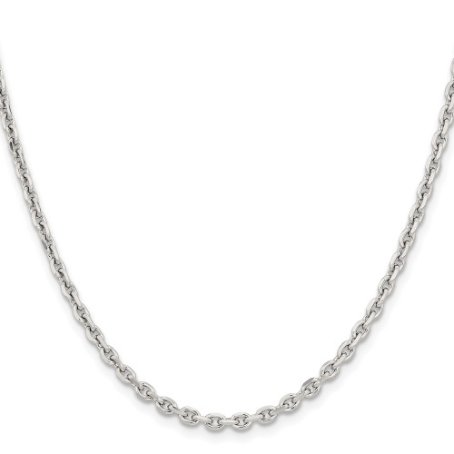 20" Stainless Steel Polished 3.4mm Cable Chain Necklace