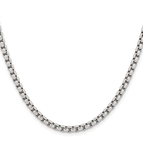 Image of 20" Stainless Steel Polished 3.9mm Rounded Box Chain Necklace