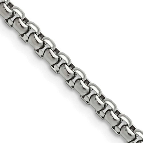 Image of 20" Stainless Steel Polished 3.9mm Rounded Box Chain Necklace