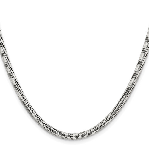 20" Stainless Steel Polished 4.2mm Flat Snake Chain Necklace