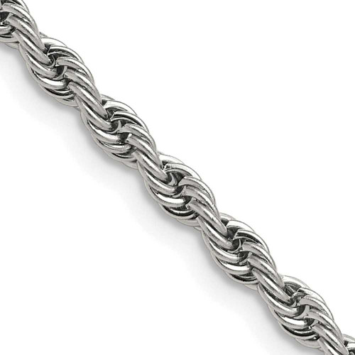 Image of 20" Stainless Steel Polished 4mm Rope Chain Necklace