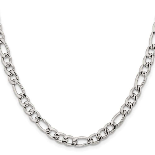 Image of 20" Stainless Steel Polished 6.3mm Figaro Chain Necklace