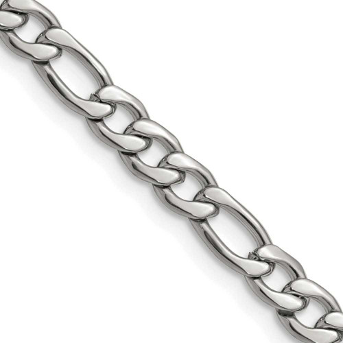 Image of 20" Stainless Steel Polished 6.3mm Figaro Chain Necklace