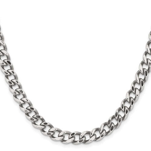 Image of 20" Stainless Steel Polished 7.5mm Curb Chain Necklace