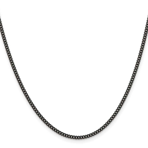 Image of 20" Stainless Steel Polished Black IP-plated 2.25mm Round Curb Chain Necklace