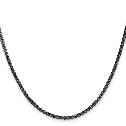 Image of 20" Stainless Steel Polished Blue/Grey IP-plated 2.5mm Box Chain Necklace