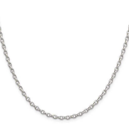 Image of 20" Sterling Silver 2.75mm Oval Fancy Rolo Chain Necklace