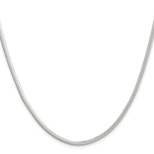 20" Sterling Silver 3.3mm Flat Oval Snake Chain Necklace
