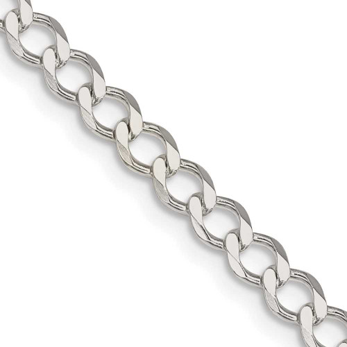 Image of 20" Sterling Silver 4.5mm Semi-solid Flat Curb Chain Necklace