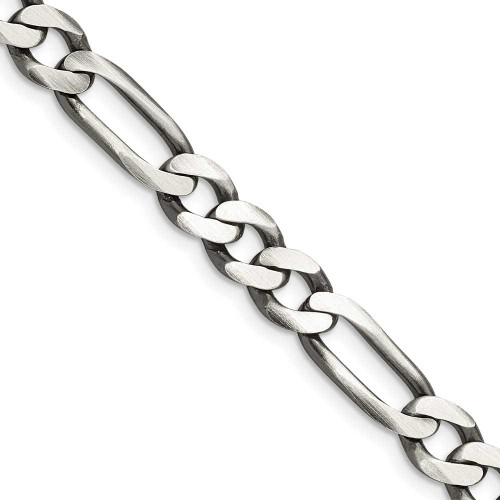 Image of 20" Sterling Silver Antiqued 7.5mm Figaro Chain Necklace