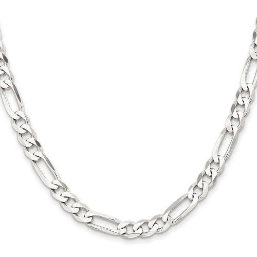 Image of 20" Sterling Silver Rhodium-plated 7.5mm Figaro Chain Necklace