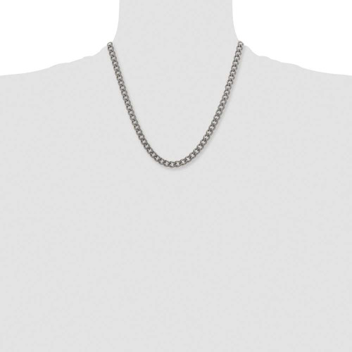 Image of 20" Titanium Polished 7.5mm Curb Chain Necklace