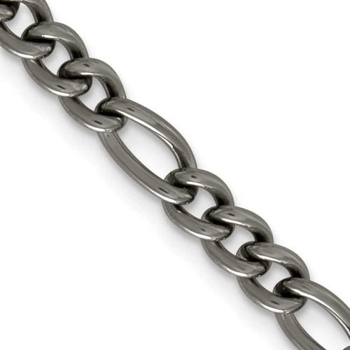 Image of 20" Titanium Polished 7mm Figaro Chain Necklace