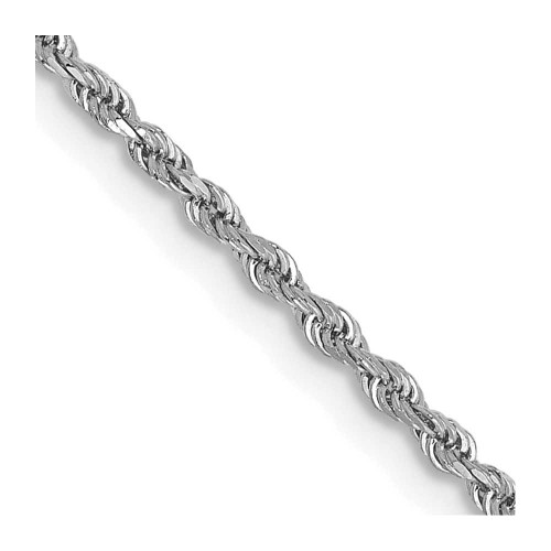 Image of 22" 10K White Gold 1.5mm Diamond-cut Rope Chain Necklace