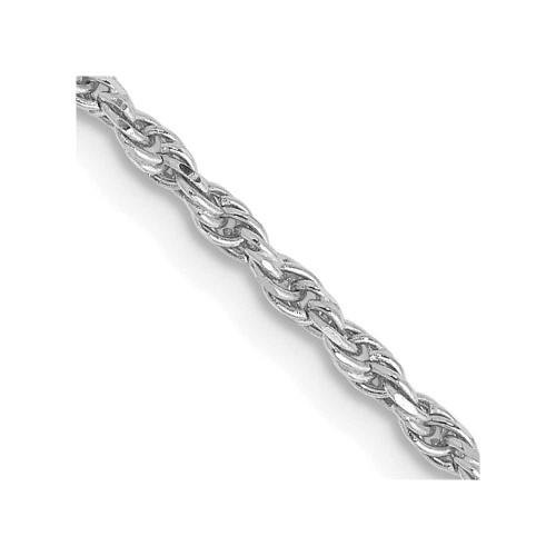 Image of 22" 10K White Gold 1.6mm Diamond-cut Machine Made Rope Chain Necklace