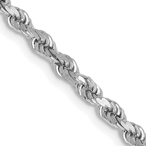 Image of 22" 10K White Gold 2.75mm Diamond-cut Rope Chain Necklace