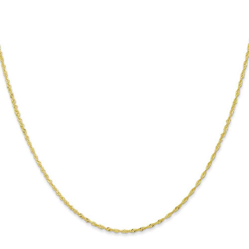 Image of 22" 10K Yellow Gold 1.1mm Singapore Chain Necklace