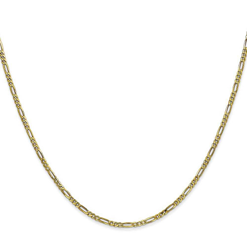 Image of 22" 10K Yellow Gold 1.75mm Flat Figaro Chain Necklace