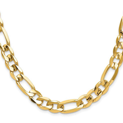 Image of 22" 10K Yellow Gold 10mm Light Concave Figaro Chain Necklace
