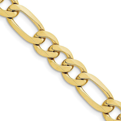 Image of 22" 10K Yellow Gold 10mm Light Concave Figaro Chain Necklace