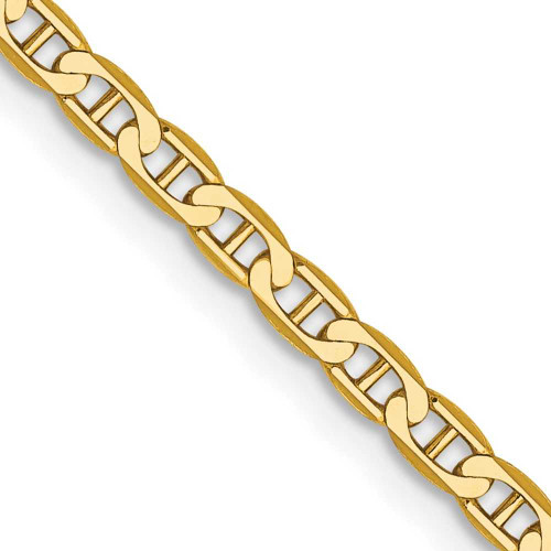 Image of 22" 10K Yellow Gold 2.4mm Flat Anchor Chain Necklace