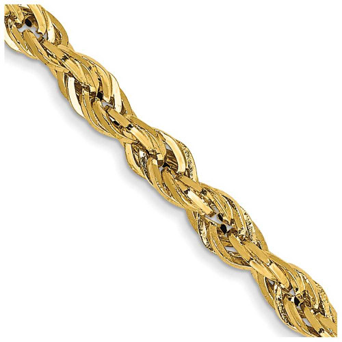 Image of 22" 10K Yellow Gold 2.8mm Semi-Solid Rope Chain Necklace