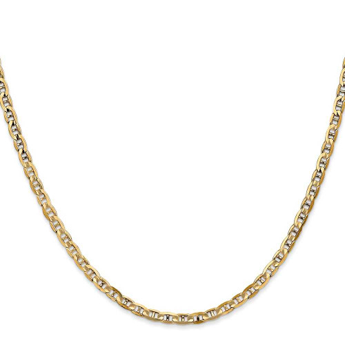 Image of 22" 10K Yellow Gold 3mm Concave Anchor Chain Necklace