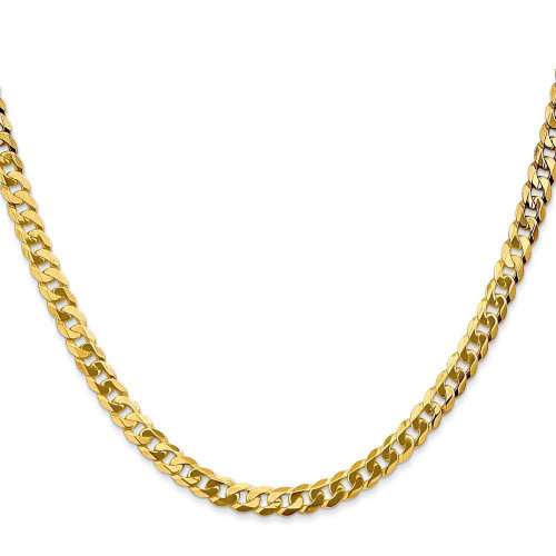 Image of 22" 10K Yellow Gold 4.75mm Flat Beveled Curb Chain Necklace