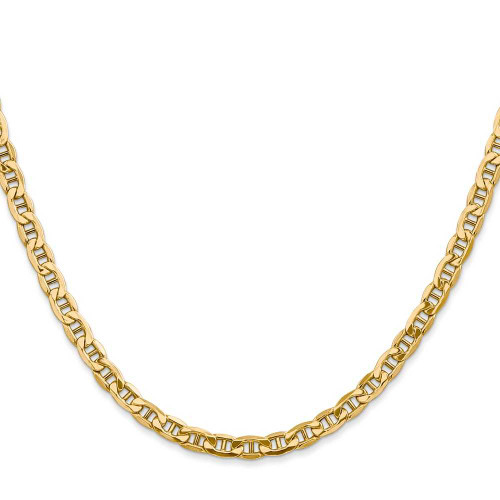 Image of 22" 10K Yellow Gold 4mm Semi-Solid Anchor Chain Necklace