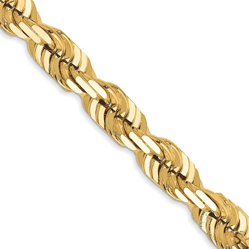 Image of 22" 10K Yellow Gold 5.5mm Diamond-cut Rope Chain Necklace