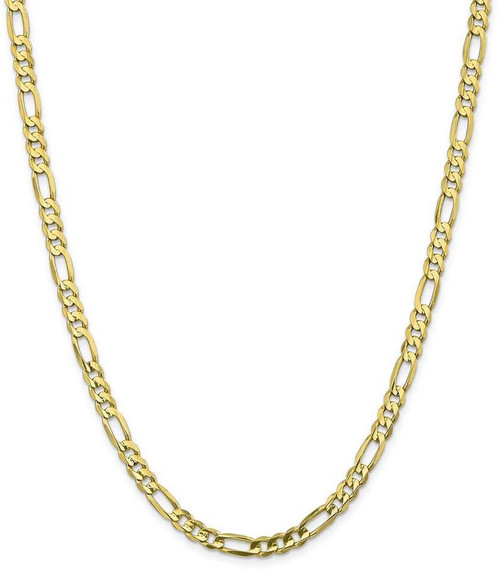 Image of 22" 10K Yellow Gold 5.5mm Light Concave Figaro Chain Necklace