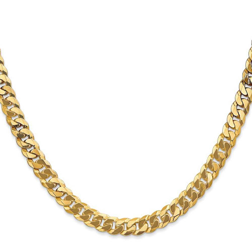 Image of 22" 10K Yellow Gold 6.25mm Flat Beveled Curb Chain Necklace