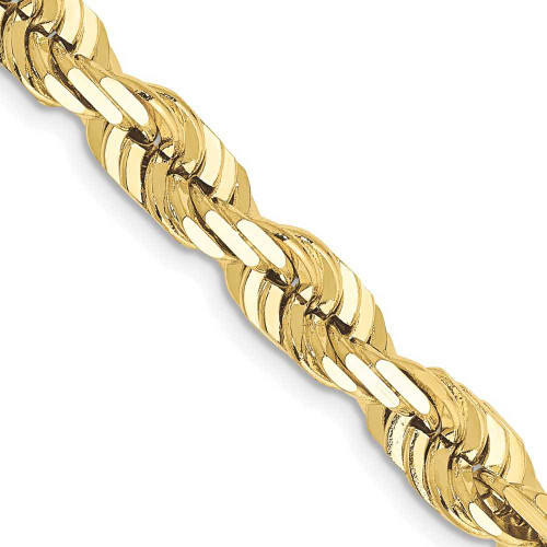 Image of 22" 10K Yellow Gold 6.5mm Diamond-cut Rope Chain Necklace