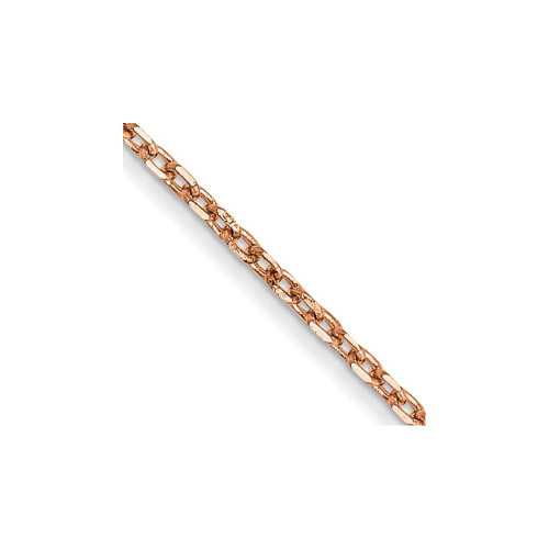 Image of 22" 14K Rose Gold 1.0mm Diamond-cut Cable Chain Necklace