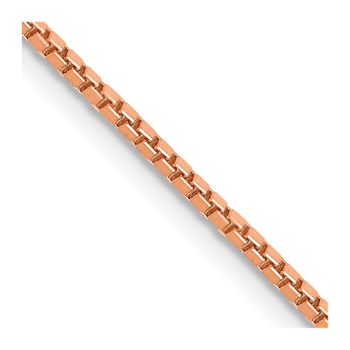 22" 14K Rose Gold 1.3mm Box Chain Necklace