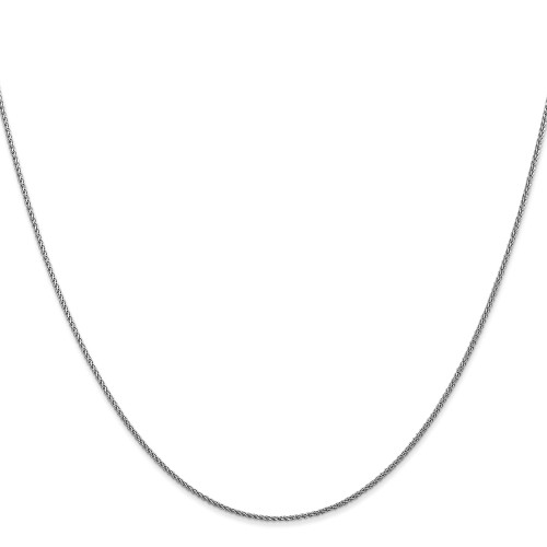 Image of 22" 14K White Gold 1mm Diamond-cut Spiga with Lobster Clasp Chain Necklace