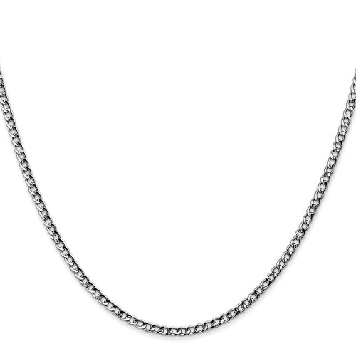 Image of 22" 14K White Gold 2.5mm Semi-Solid Curb Chain Necklace