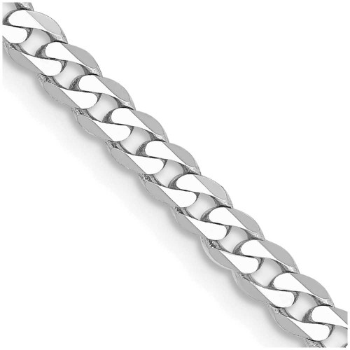 Image of 22" 14K White Gold 2.9mm Flat Beveled Curb Chain Necklace