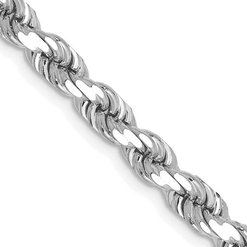 Image of 22" 14K White Gold 4.5mm Diamond-cut Rope with Lobster Clasp Chain Necklace