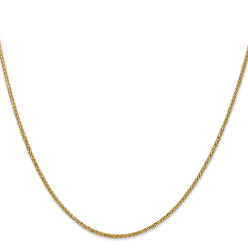 22" 14K Yellow Gold 1.55mm Semi-Solid Wheat Chain Necklace