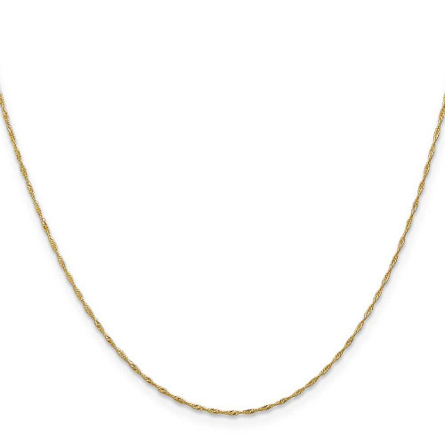 Image of 22" 14K Yellow Gold 1mm Singapore Chain Necklace