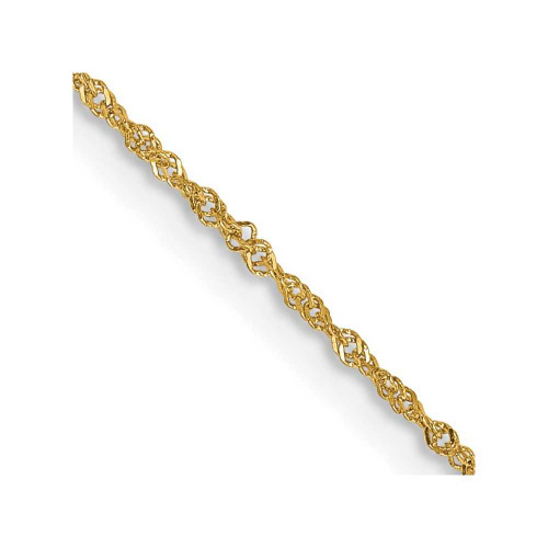 Image of 22" 14K Yellow Gold 1mm Singapore Chain Necklace