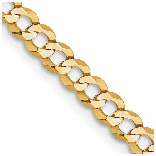 Image of 22" 14K Yellow Gold 3.7mm Lightweight Flat Cuban Chain Necklace
