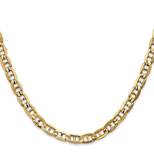 Image of 22" 14K Yellow Gold 5.25mm Concave Anchor Chain Necklace