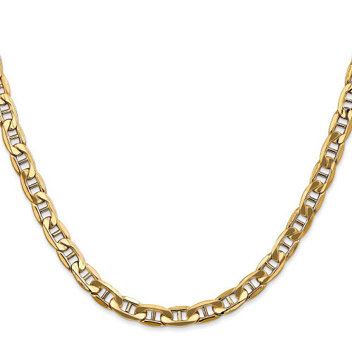 Image of 22" 14K Yellow Gold 5.5mm Semi-Solid Anchor Chain Necklace
