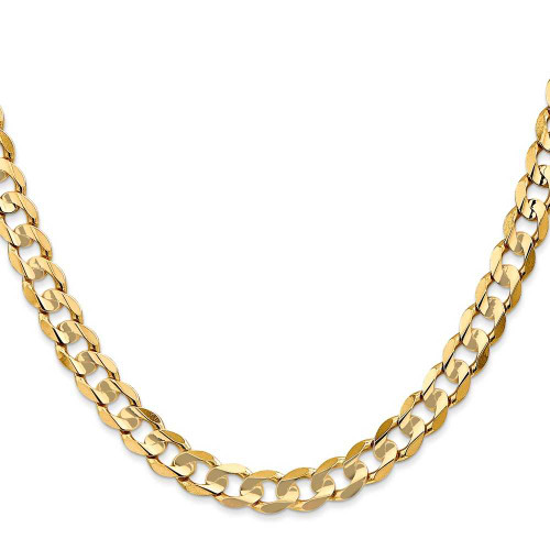Image of 22" 14K Yellow Gold 6.75mm Open Concave Curb Chain Necklace