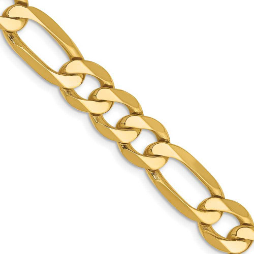 Image of 22" 14K Yellow Gold 7.5mm Flat Figaro Chain Necklace