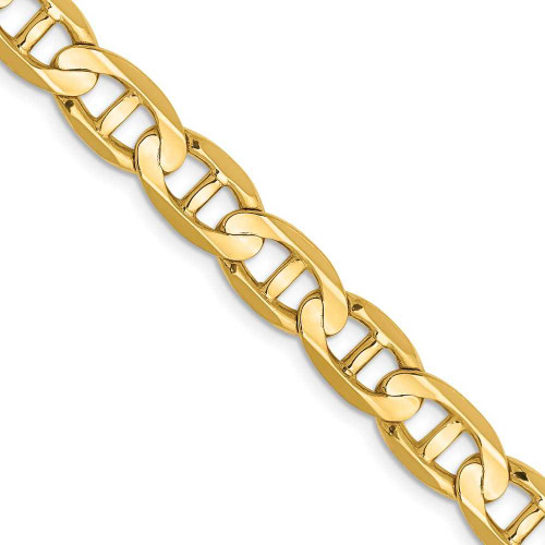 Image of 22" 14K Yellow Gold 7mm Concave Anchor Chain Necklace