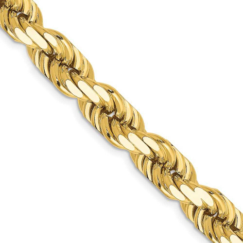Image of 22" 14K Yellow Gold 8mm Diamond-cut Rope with Fancy Lobster Clasp Chain Necklace